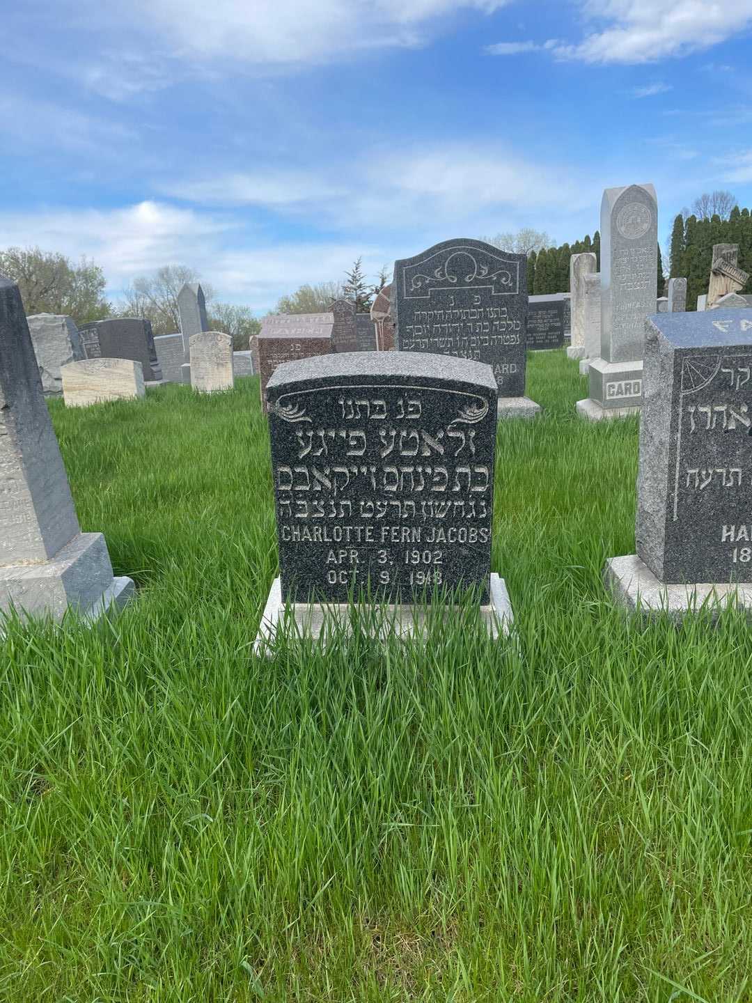 Charlotte Fern Jacobs's grave. Photo 2