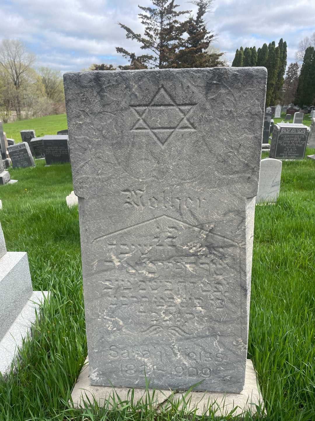 Sarah Weiss's grave. Photo 1