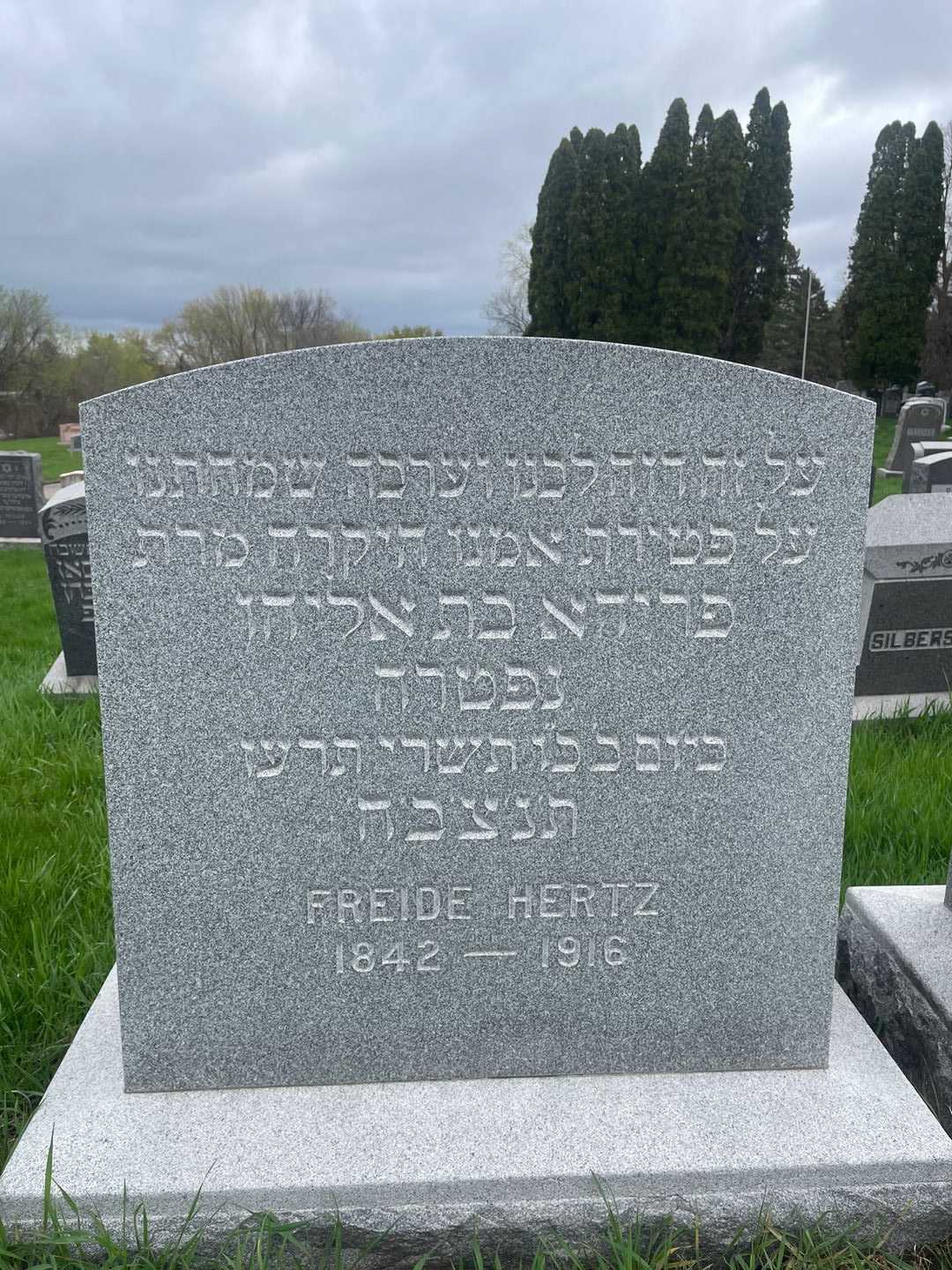 Freide Hertz's grave. Photo 1