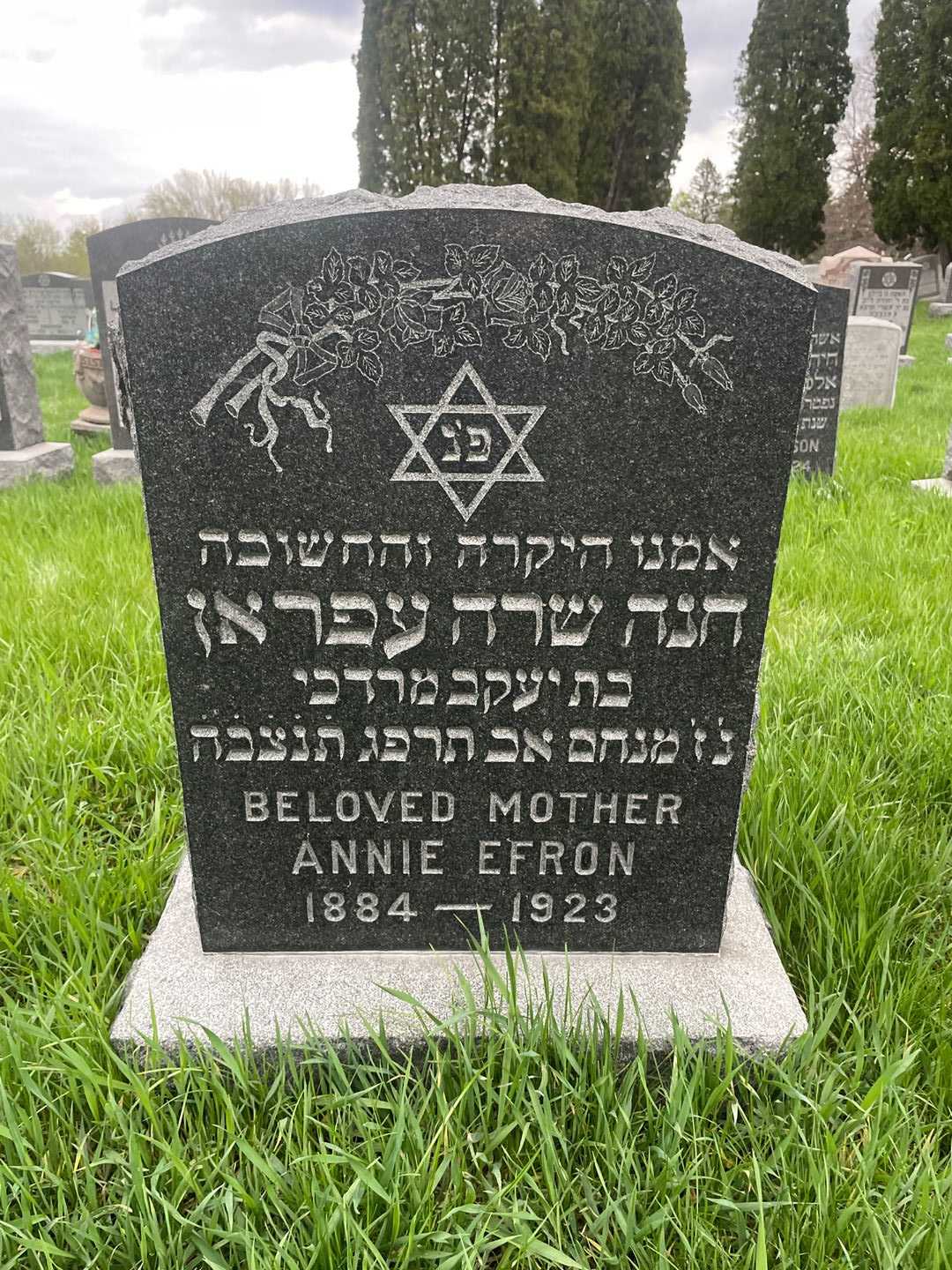Annie Efron's grave. Photo 1
