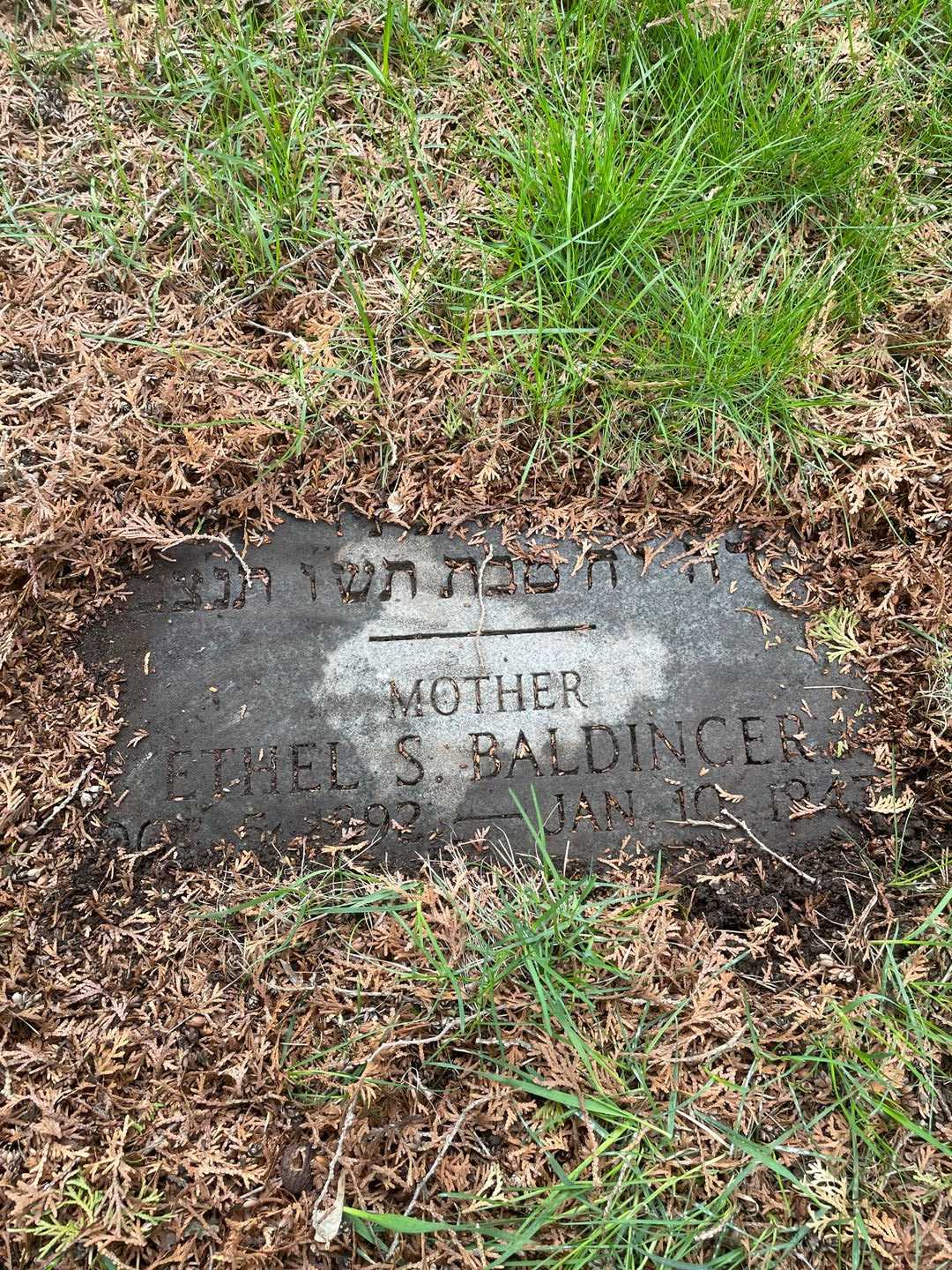 Ethel S. Baldinger's grave. Photo 3