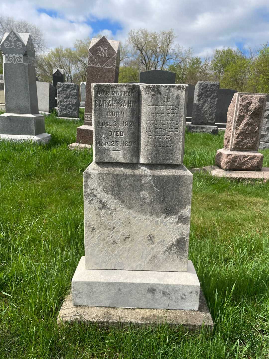 Sarah Cahn's grave. Photo 1