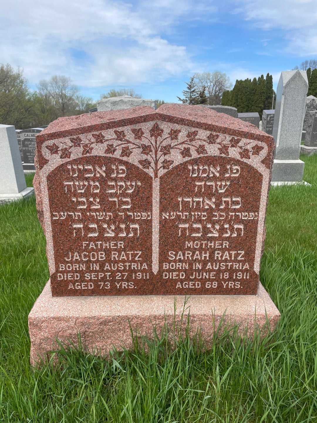 Jacob Ratz's grave. Photo 1