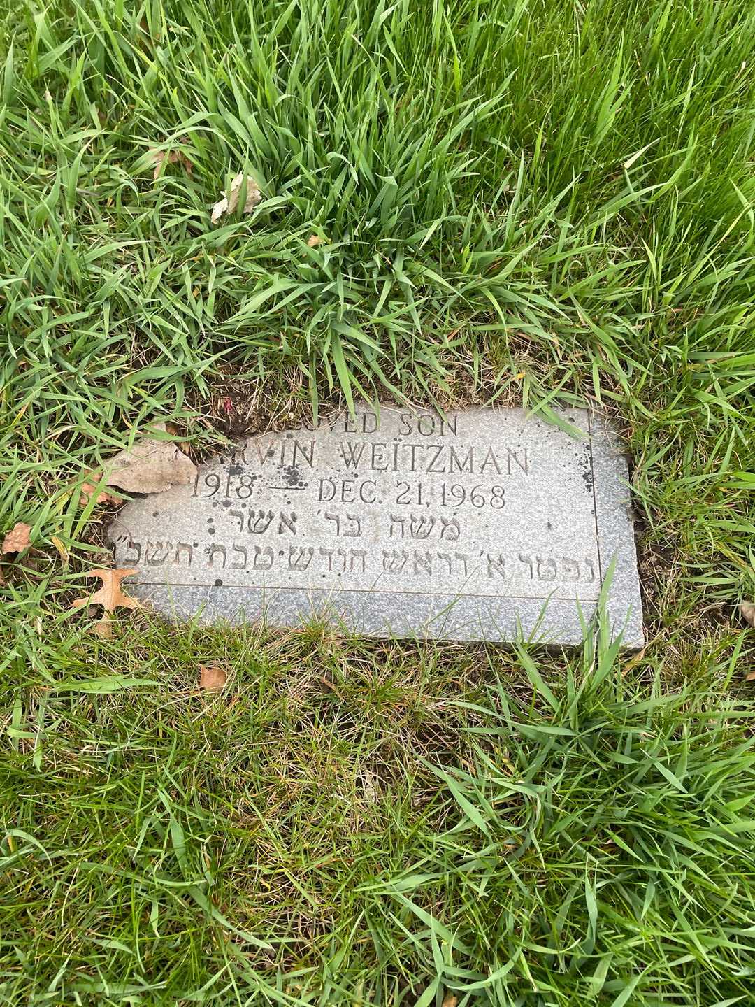 Marvin Weitzman's grave. Photo 3
