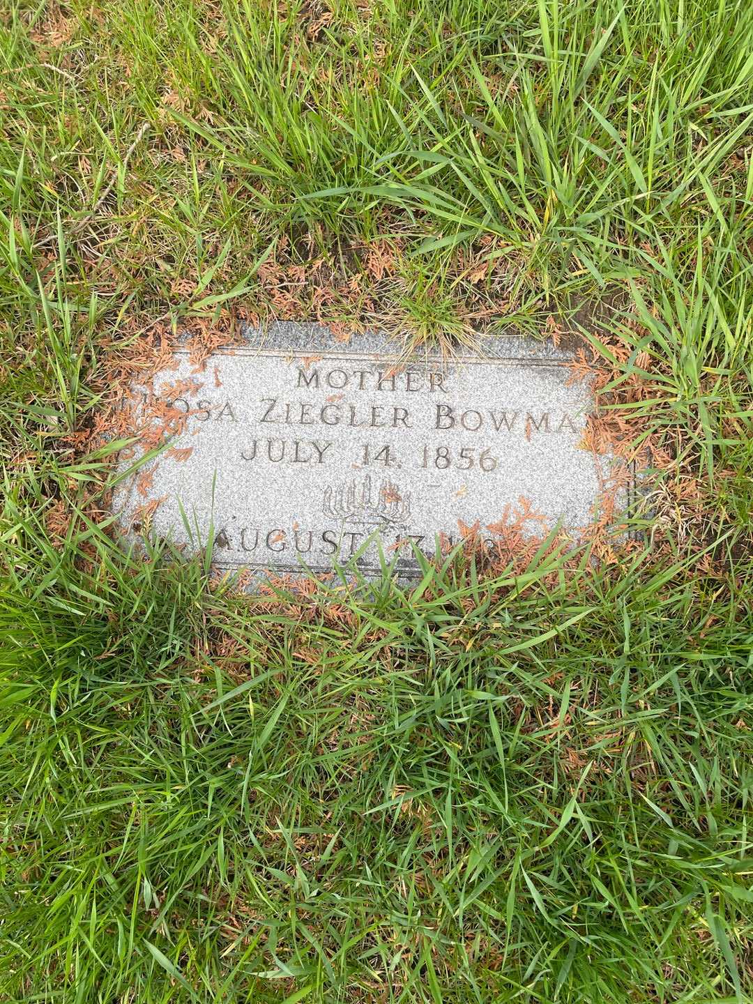 Rosa Ziegler Bowman's grave. Photo 3