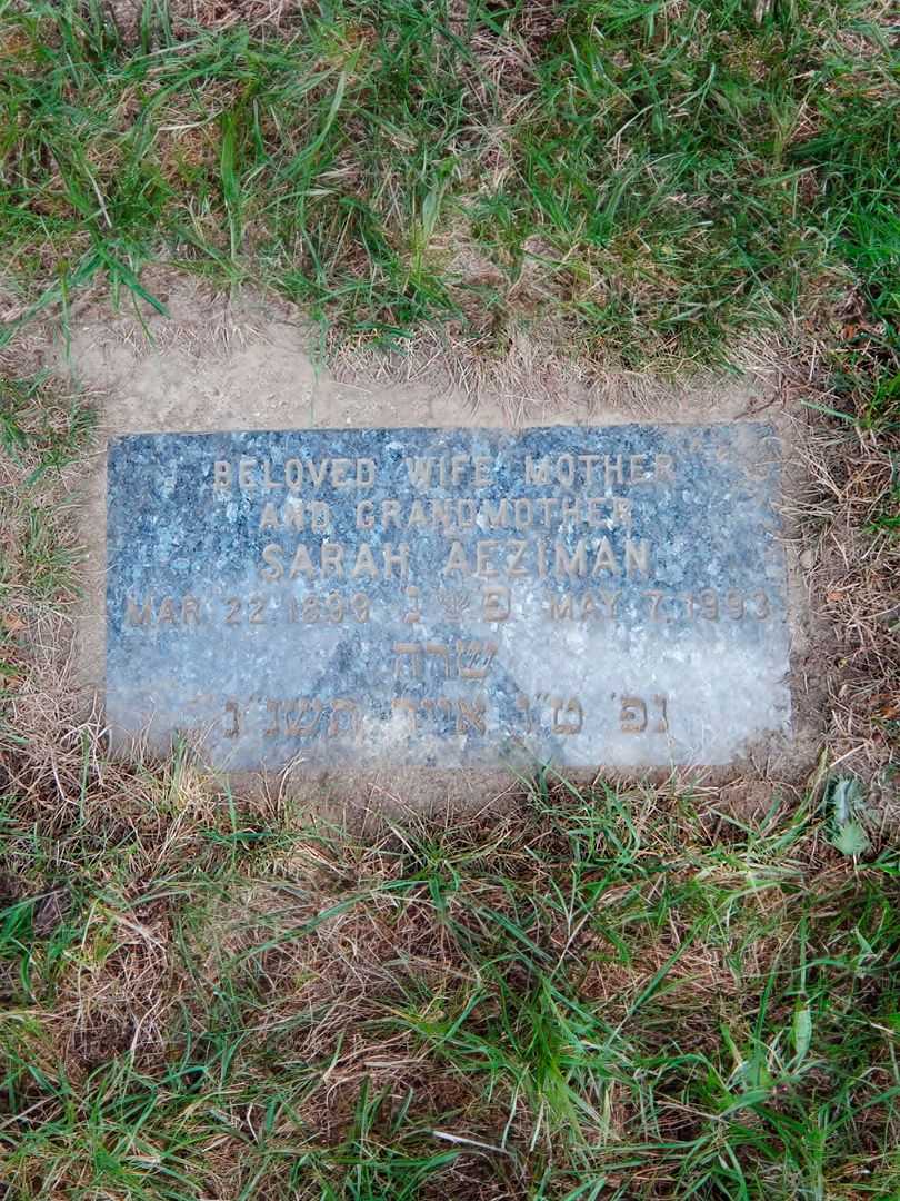 Sarah Aeziman's grave. Photo 3