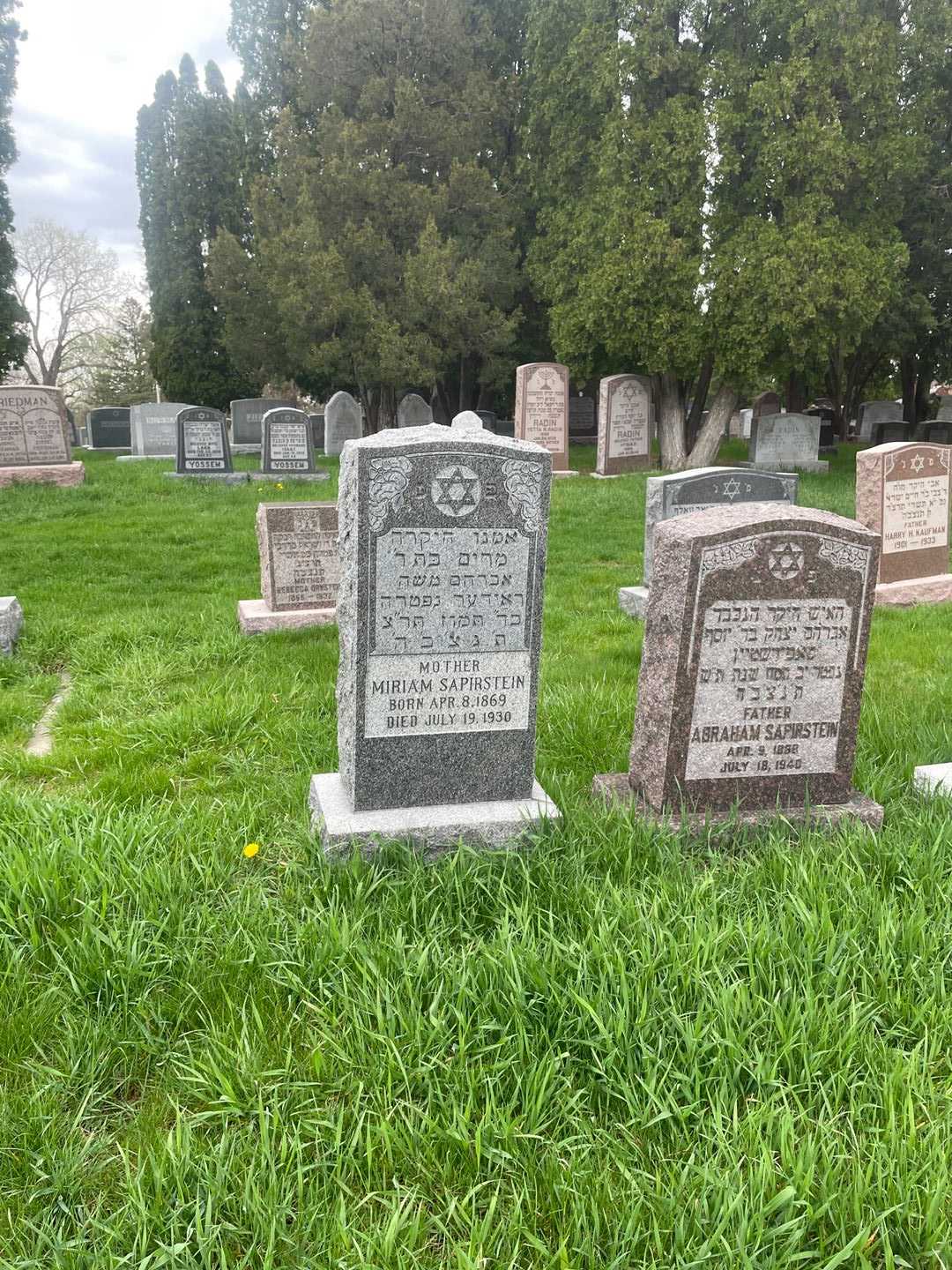 Miriam Sapirstein's grave. Photo 2