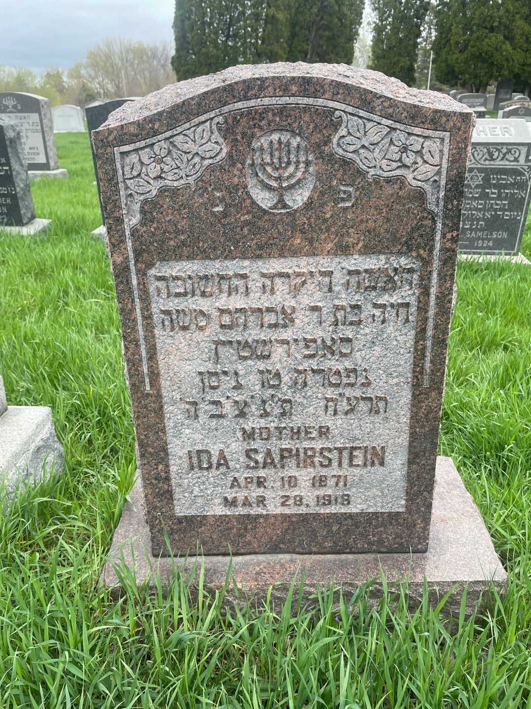 Ida Sapirstein's grave. Photo 1