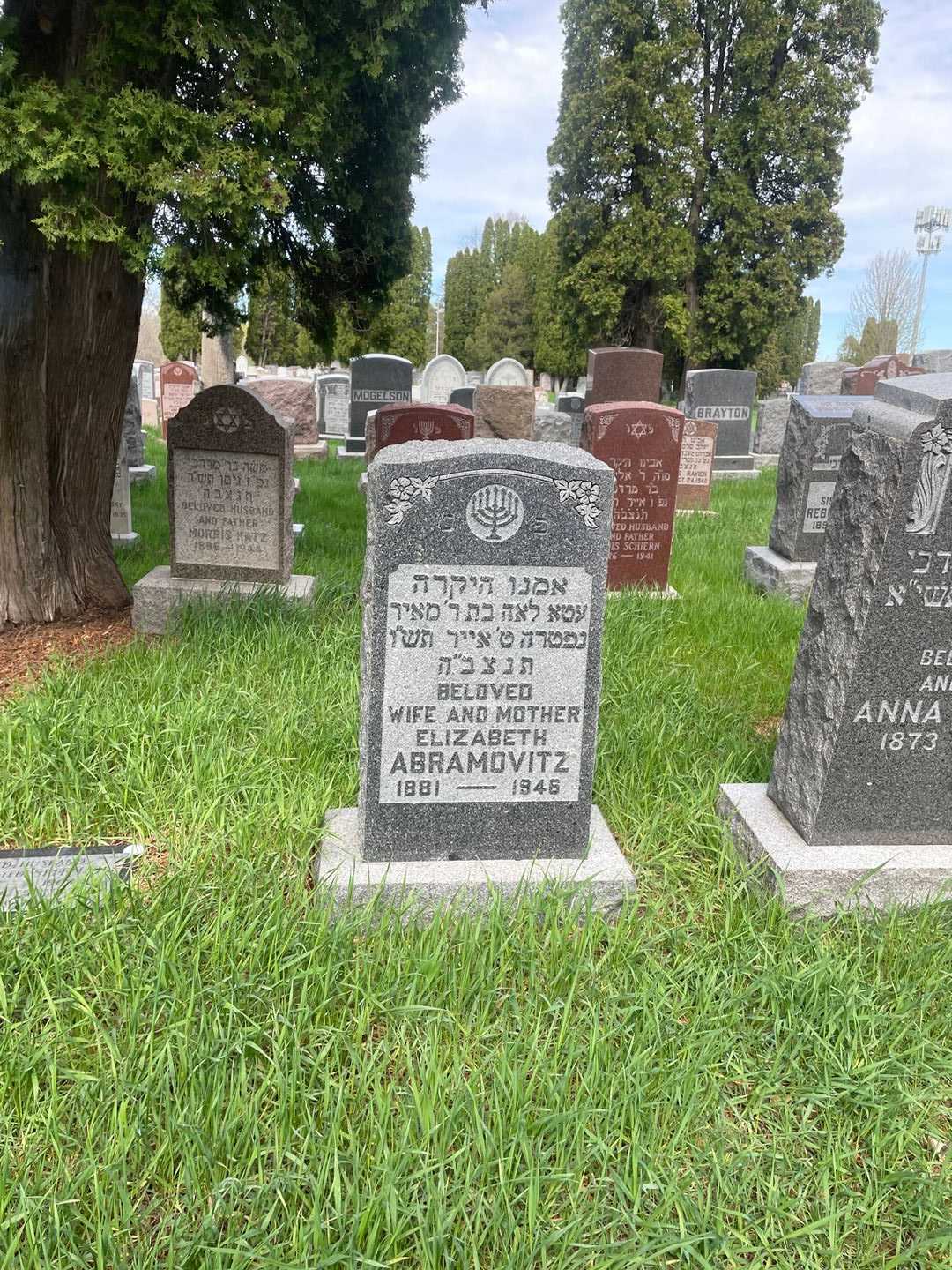 Elizabeth Abramovitz's grave. Photo 2
