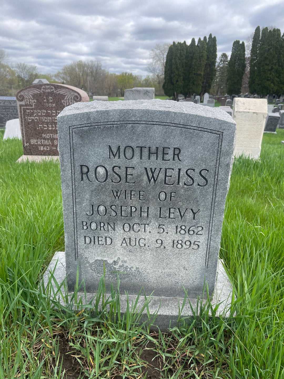 Rose Weiss Levy's grave. Photo 1