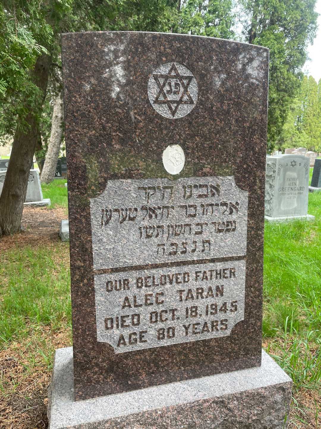 Alec Taran's grave. Photo 1
