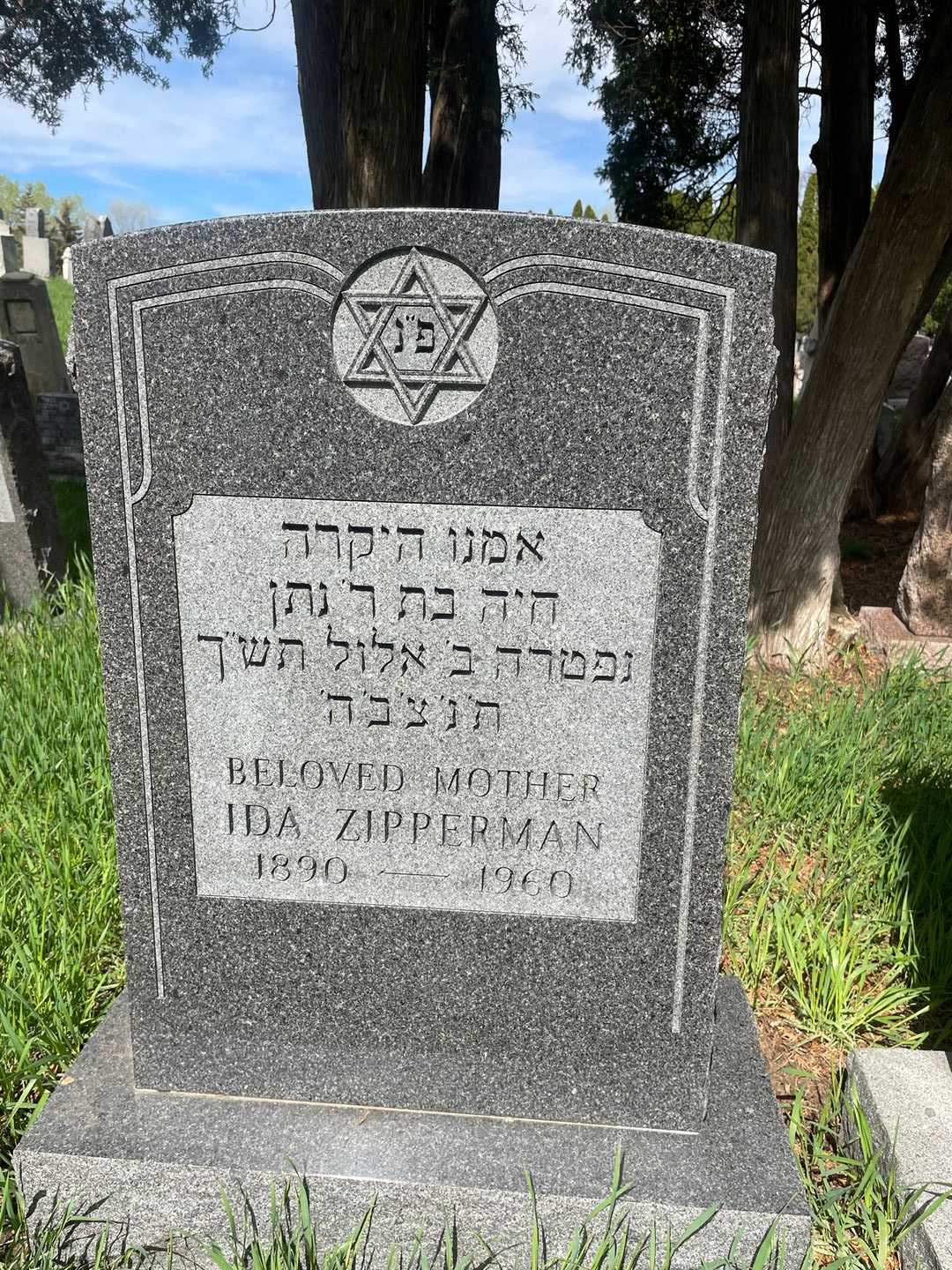 Ida Zipperman's grave. Photo 1