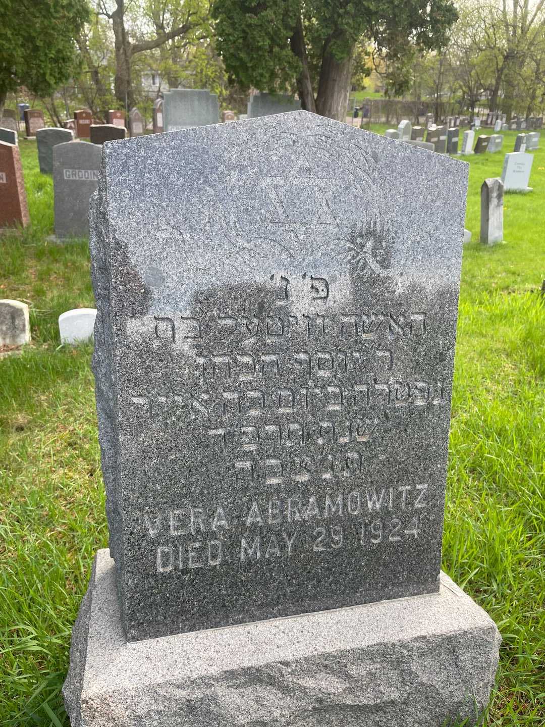 Vera Abramowitz's grave. Photo 1