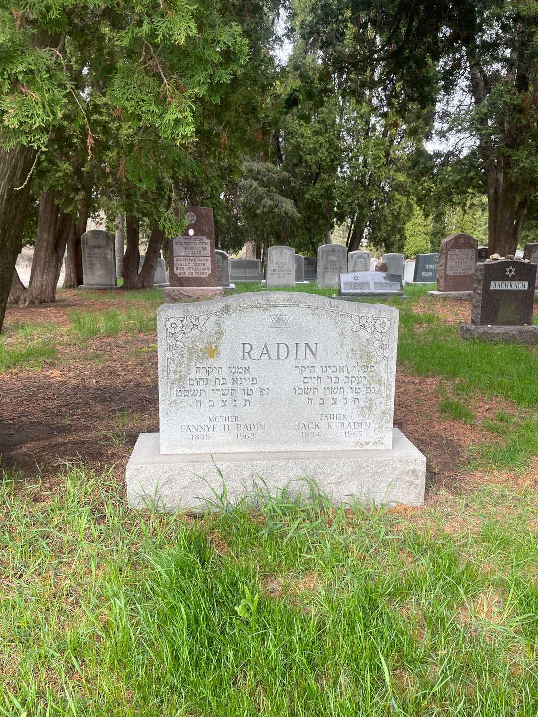 Fannye D. Radin's grave. Photo 2