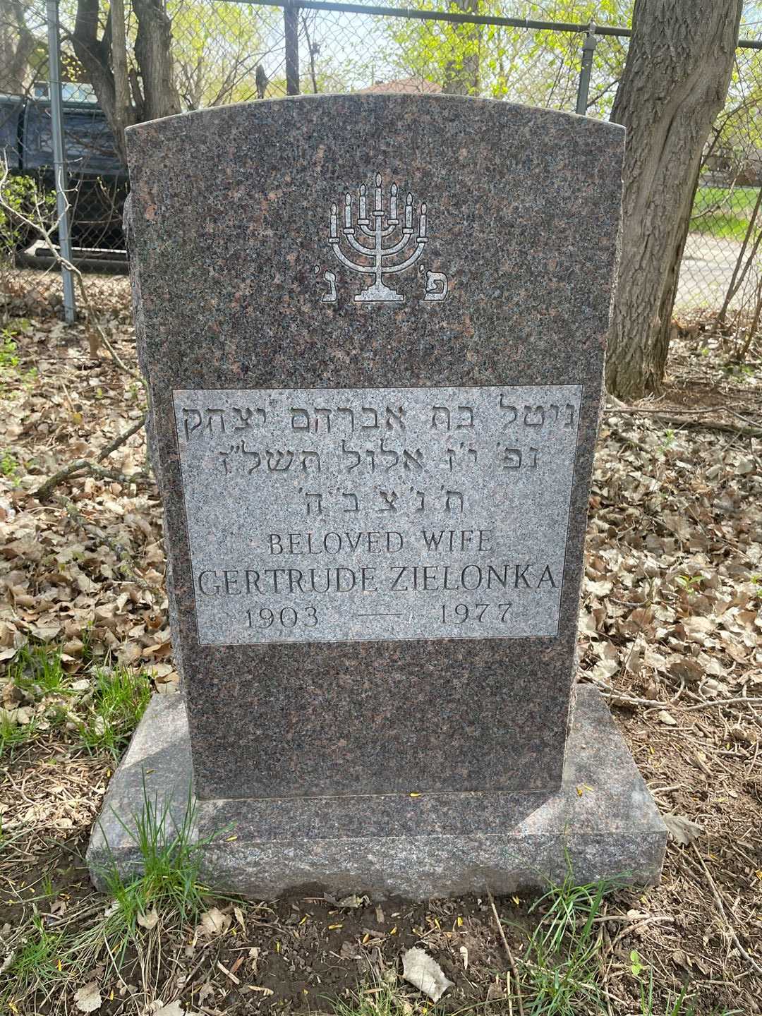 Gertrude Zielonka's grave. Photo 1