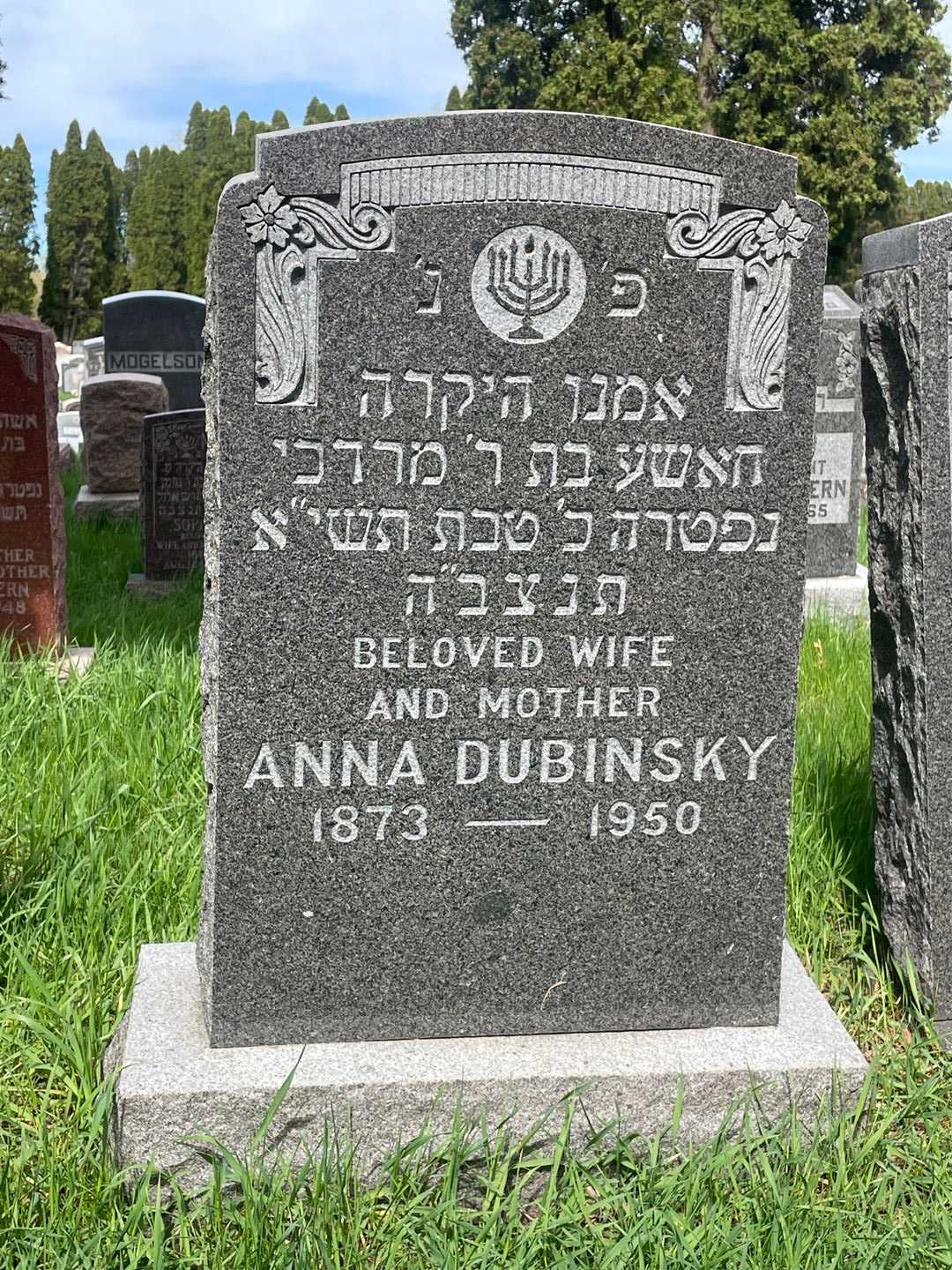 Anna Dubinsky's grave. Photo 1