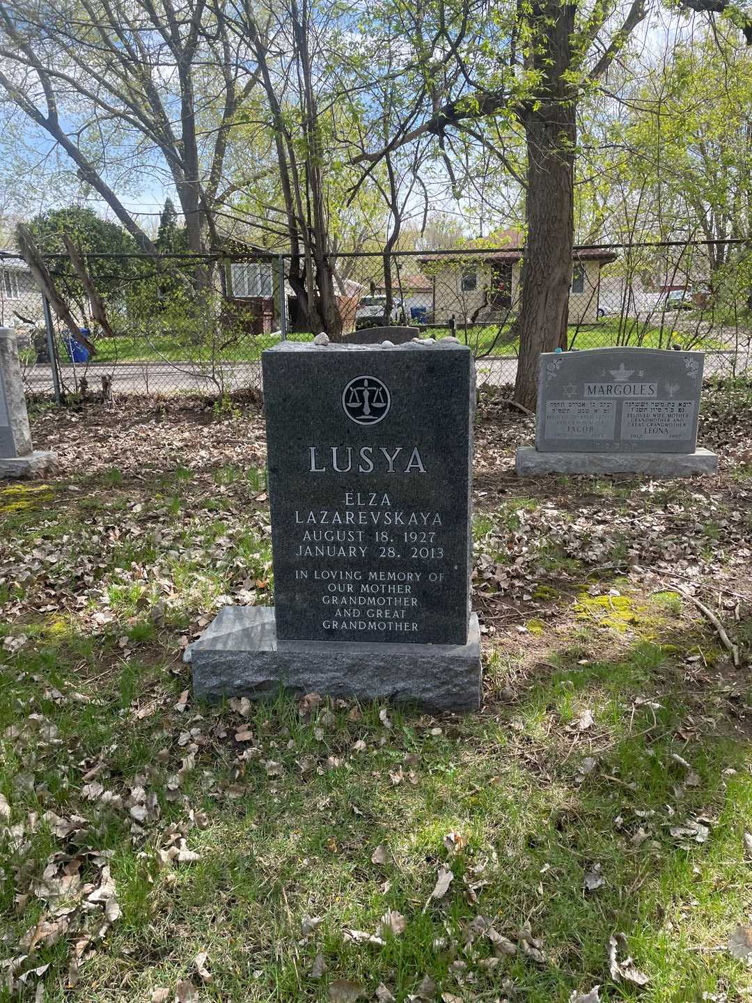 Elza "Lusya" Lazarevskaya's grave. Photo 2