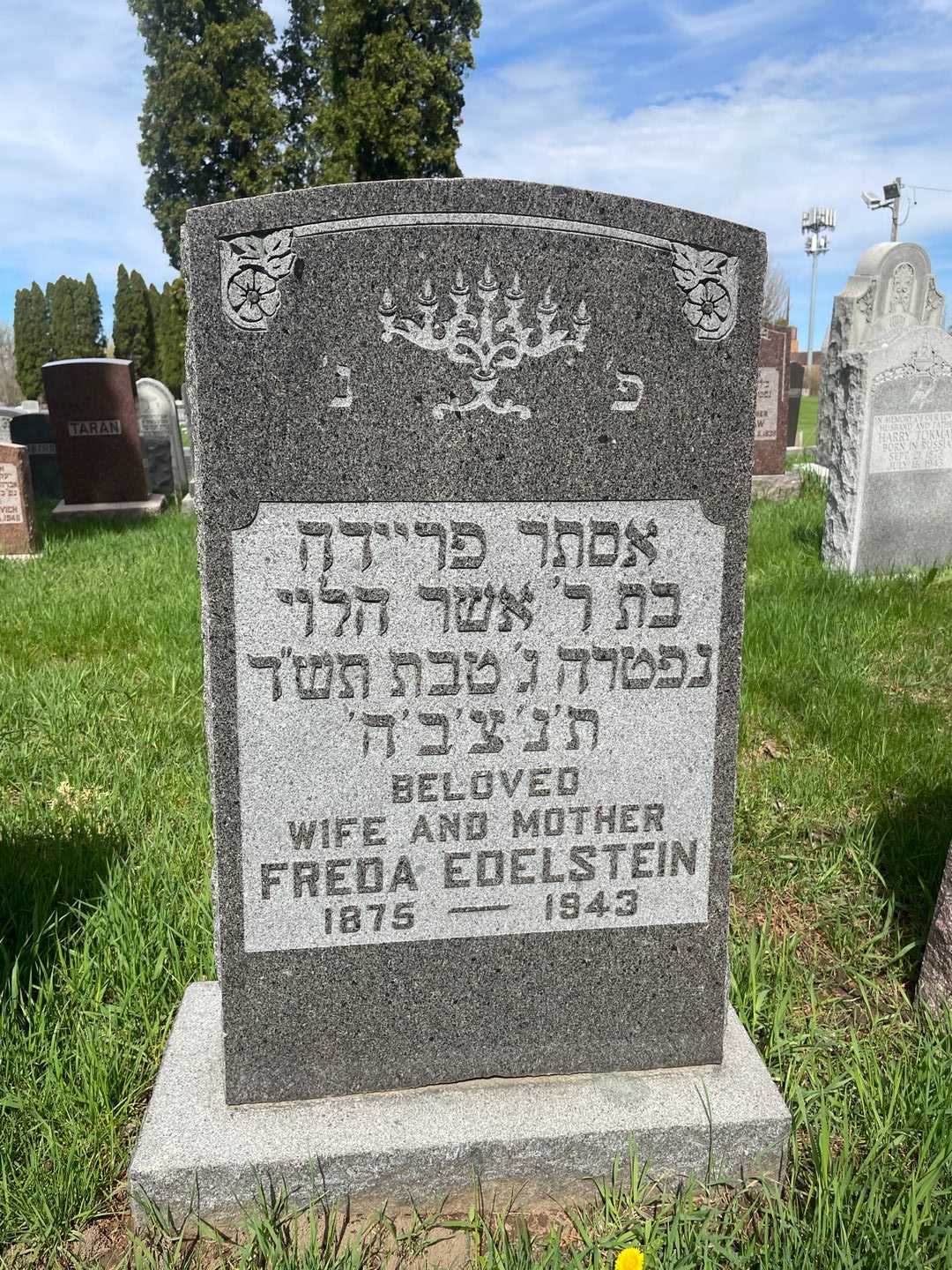 Freda Edelstein's grave. Photo 1