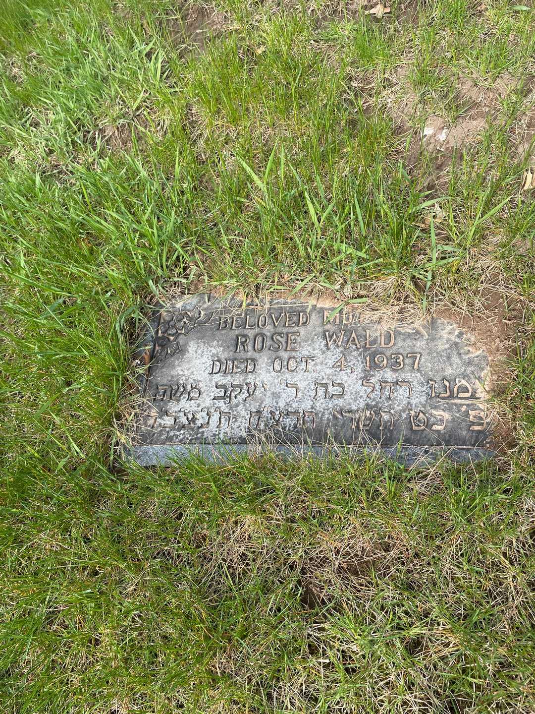 Rose Wald's grave. Photo 3