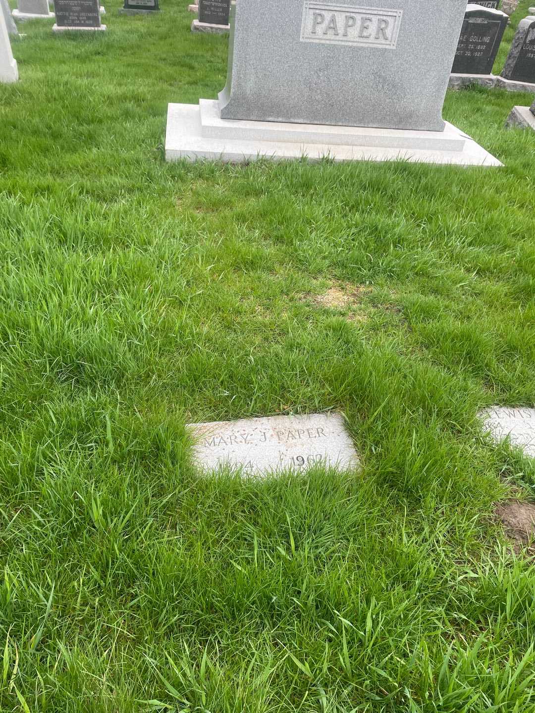 Mary J. Paper's grave. Photo 2